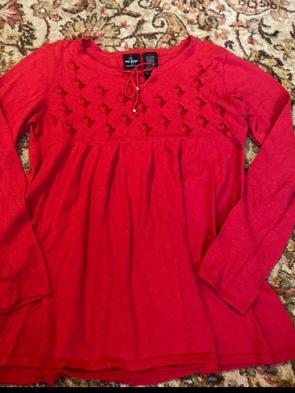 Baby phat youth XLArge Red Long-Sleeve Peasant Tunic